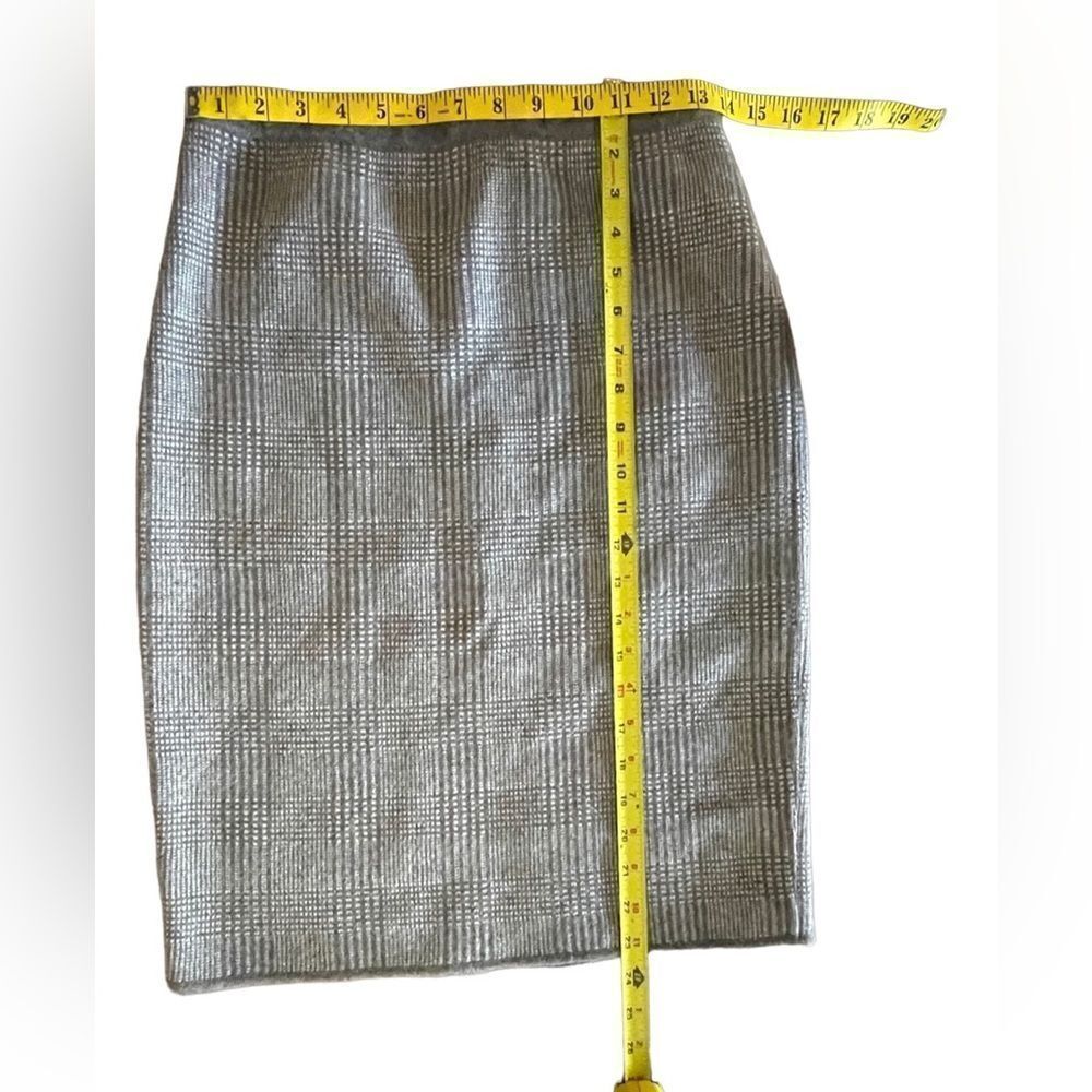 Titti dell’Acqua vintage grey plaid midi pencil skirt 100% cashmere made n Italy - Picture 9 of 11